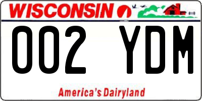 WI license plate 002YDM
