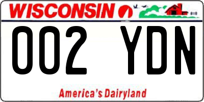 WI license plate 002YDN