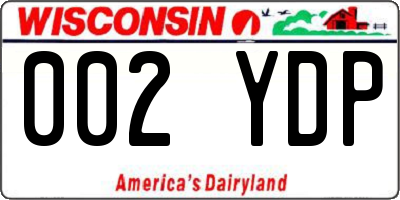 WI license plate 002YDP