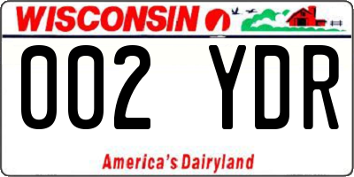 WI license plate 002YDR