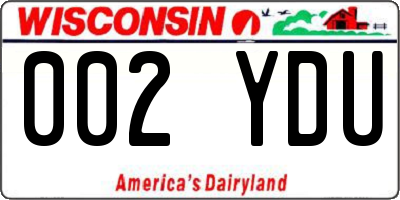 WI license plate 002YDU