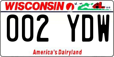 WI license plate 002YDW