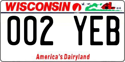 WI license plate 002YEB