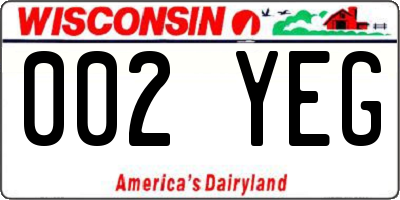 WI license plate 002YEG