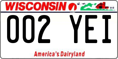WI license plate 002YEI