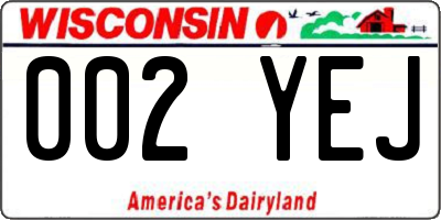 WI license plate 002YEJ