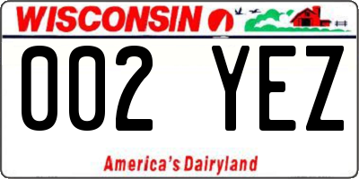 WI license plate 002YEZ