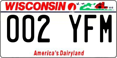 WI license plate 002YFM