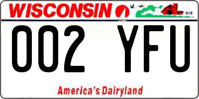 WI license plate 002YFU