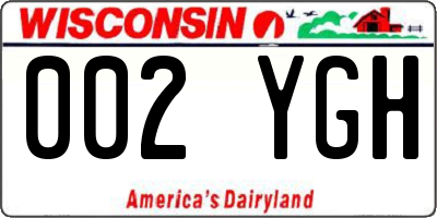 WI license plate 002YGH