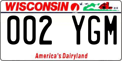 WI license plate 002YGM