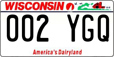 WI license plate 002YGQ
