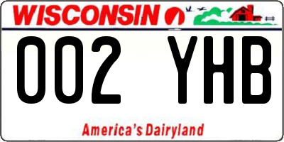 WI license plate 002YHB