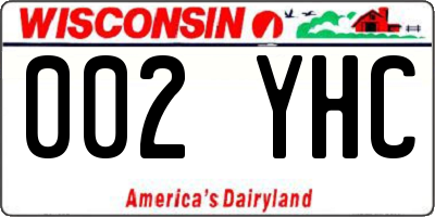 WI license plate 002YHC