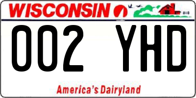 WI license plate 002YHD