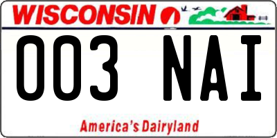 WI license plate 003NAI