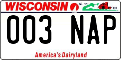 WI license plate 003NAP