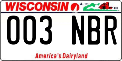 WI license plate 003NBR