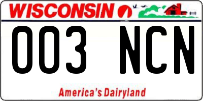 WI license plate 003NCN