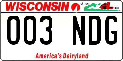 WI license plate 003NDG