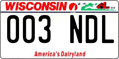 WI license plate 003NDL