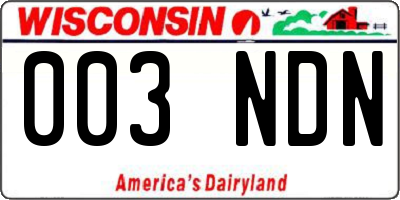 WI license plate 003NDN