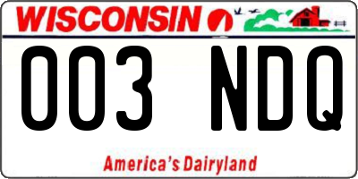 WI license plate 003NDQ