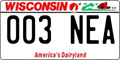 WI license plate 003NEA