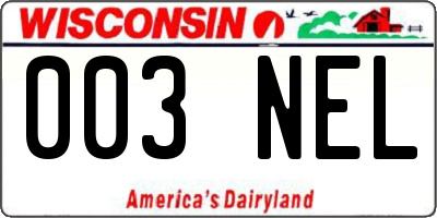 WI license plate 003NEL