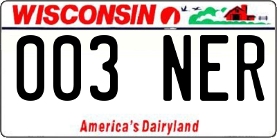 WI license plate 003NER