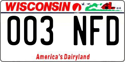 WI license plate 003NFD