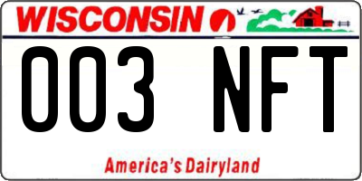 WI license plate 003NFT