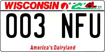WI license plate 003NFU