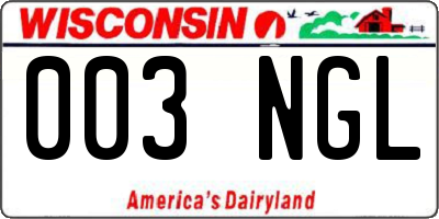 WI license plate 003NGL