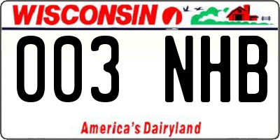 WI license plate 003NHB