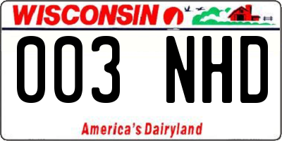WI license plate 003NHD