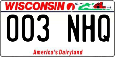 WI license plate 003NHQ