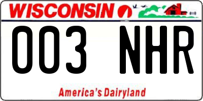 WI license plate 003NHR