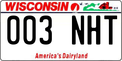 WI license plate 003NHT