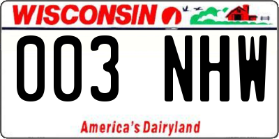 WI license plate 003NHW