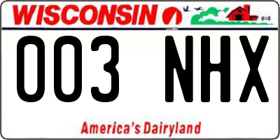 WI license plate 003NHX