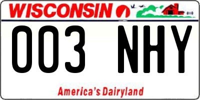 WI license plate 003NHY
