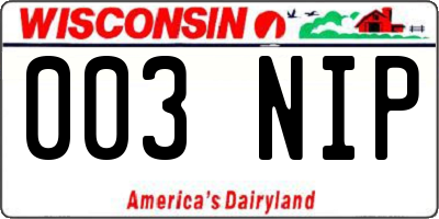 WI license plate 003NIP