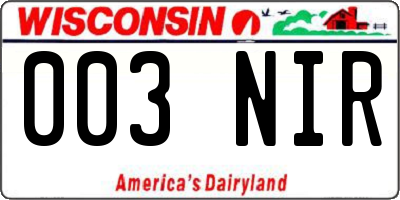 WI license plate 003NIR