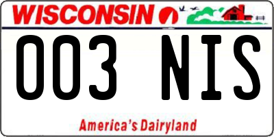WI license plate 003NIS