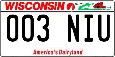 WI license plate 003NIU