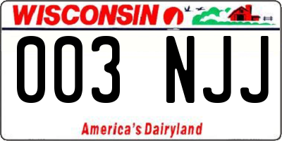 WI license plate 003NJJ