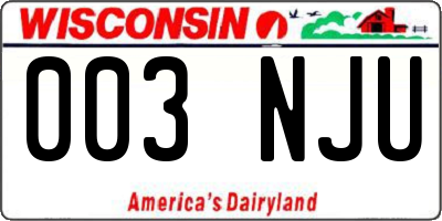 WI license plate 003NJU