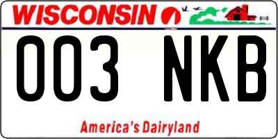 WI license plate 003NKB