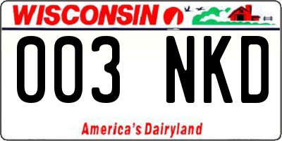 WI license plate 003NKD